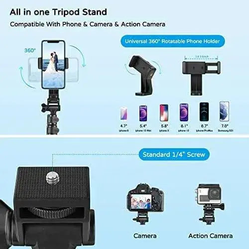 JOILCAN Tripode para Movil, 177,8 cm Profesional Estable Aluminio con Control Remoto & Teléfono Soporte,Extensible Palo Selfie Electrónica JOILCAN Electrónica, JOILCAN, Trípodes SacrificioShop sacrificioshop.com {{ shop.shopifyCountryName }} {{ shop.shopifyProvince }} B09P7ZYMY2 22.98 JOILCAN Tripode para Movil, 177,8 cm Profesional Estable Aluminio con Control Remoto & Teléfono Soporte,Extensible Palo Selfie - Default Title