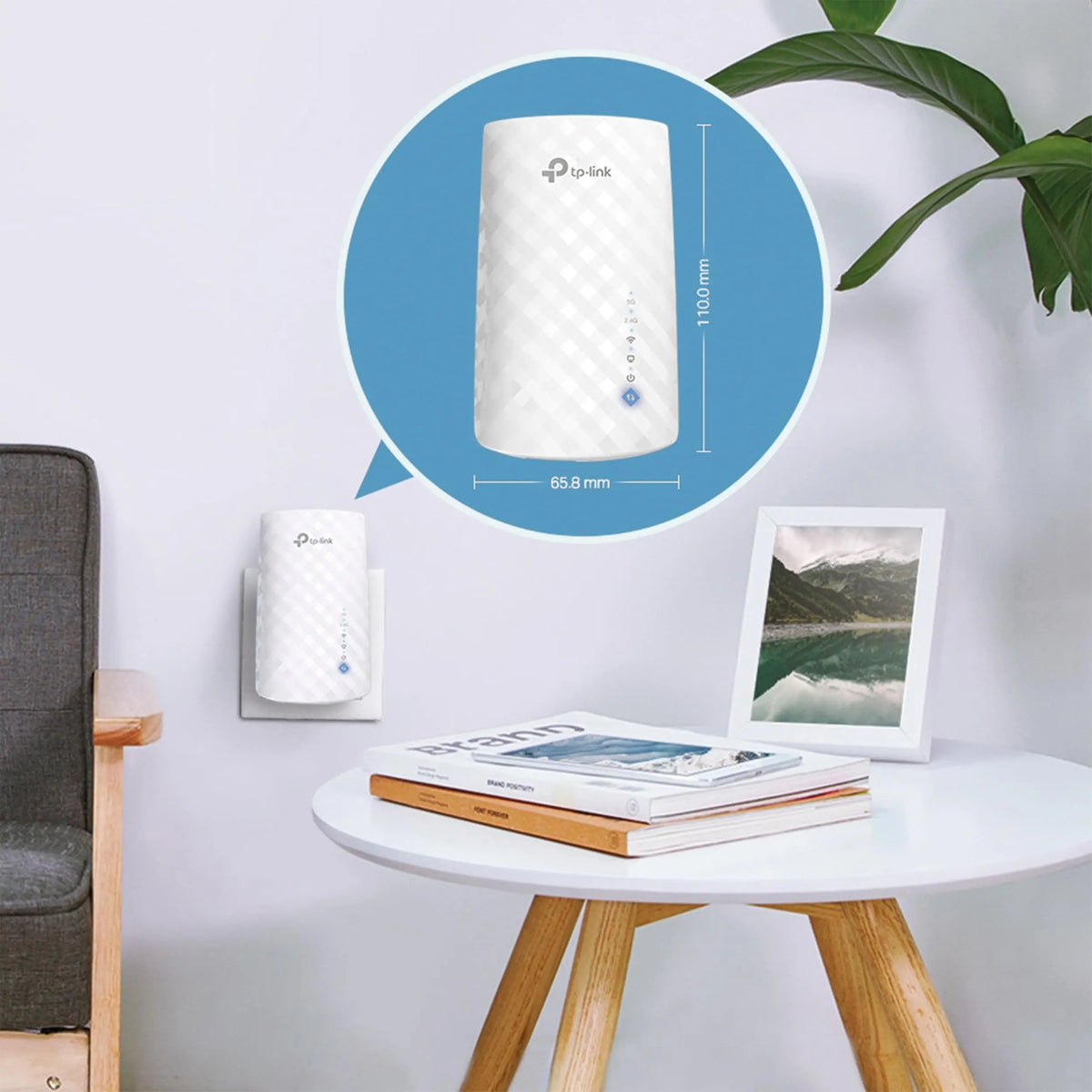 TP-Link RE190 AC750 - Amplificador Señal WiFi, 433Mbps en 5GHz 300Mbps en 2.4GHz con EU Enchufe, WPS, Indicador LED de Señal, Antenas Internas, Blanco TP-Link