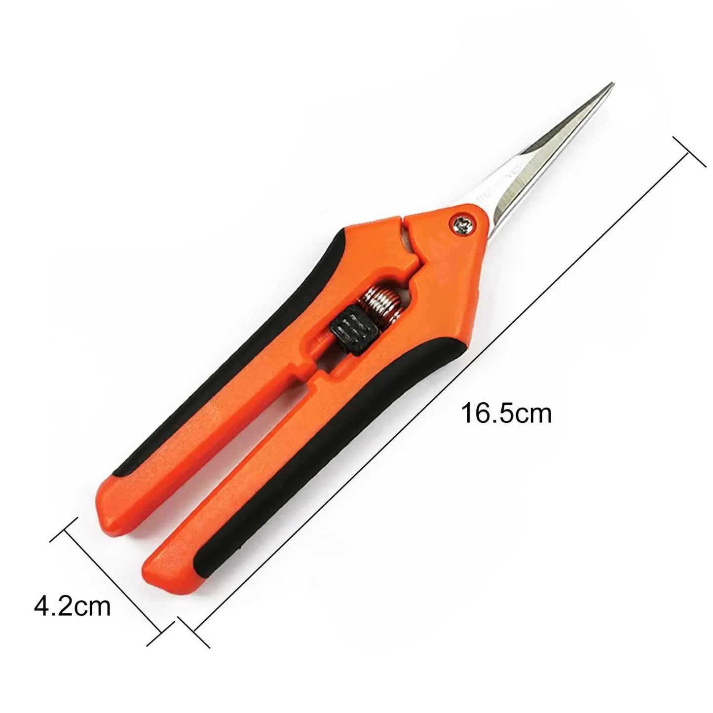YPYMOD Tijera Podar Pequeña Para Jardinería, Punta Recta Profesionales para Recoger Frutas árbol Flor Ramas, Longitud: 16.5 cm, Cuchillas de Acero IInoxidable, Mangos de Plástico, Negro, Naranja YPYMOD