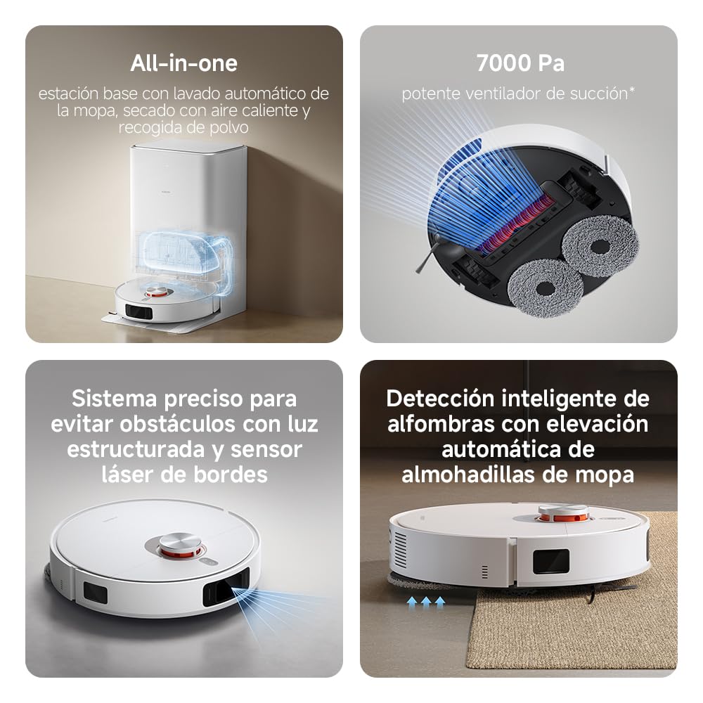 XIAOMI Robot Vacuum X20 Pro- Robot Aspirador y friegasuelos con Sistema Inteligente de navegación láser (LDS), succión de 7000 Pa