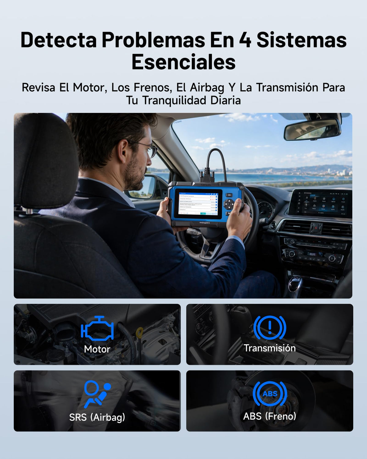 TOPDON AD600S obd2 Diagnosis con 4 Sistemas y 9 Funciones de Reinicio