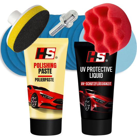 HS Pulir faros coche, Kit pulido faros coche, pulimento y protección UV