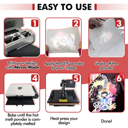 A-SUB Polvo DTF, polvo de transferencia DTF blanco de 1 kg, polvo adhesivo termofusible para sublimación, funciona con película de transferencia DTF e impresora DTF para impresiones digitales en A-SUB