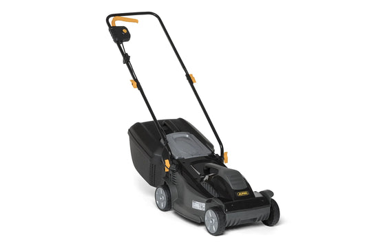 Alpina Cortacésped eléctrico BL 380 E, Ancho de corte 38 cm, Motor de 1400 W, Hasta 500 m², Altura de corte regulable en 3 posiciones, Bolsa de recogida de 40 l Alpina