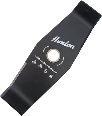 Avalon - Disco de 2 Puntas Universal para Desbrozadora o Cortacésped, Cuchilla para Cortar Zarza o Vegetación Densa, Acero de 3 mm (205 x 3 mm) Avalon