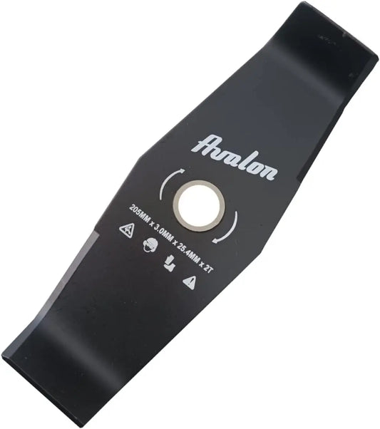 Avalon - Disco de 2 Puntas Universal para Desbrozadora o Cortacésped, Cuchilla para Cortar Zarza o Vegetación Densa, Acero de 3 mm (205 x 3 mm) Avalon