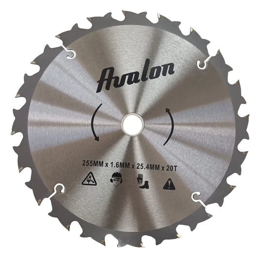 Avalon - Disco de 20 Dientes Antirrebote para Desbrozadora, Cuchilla Especial para Tallos Leñosos 255 x 1,6 mm, Longitud del Diente de widia 6 mm Avalon