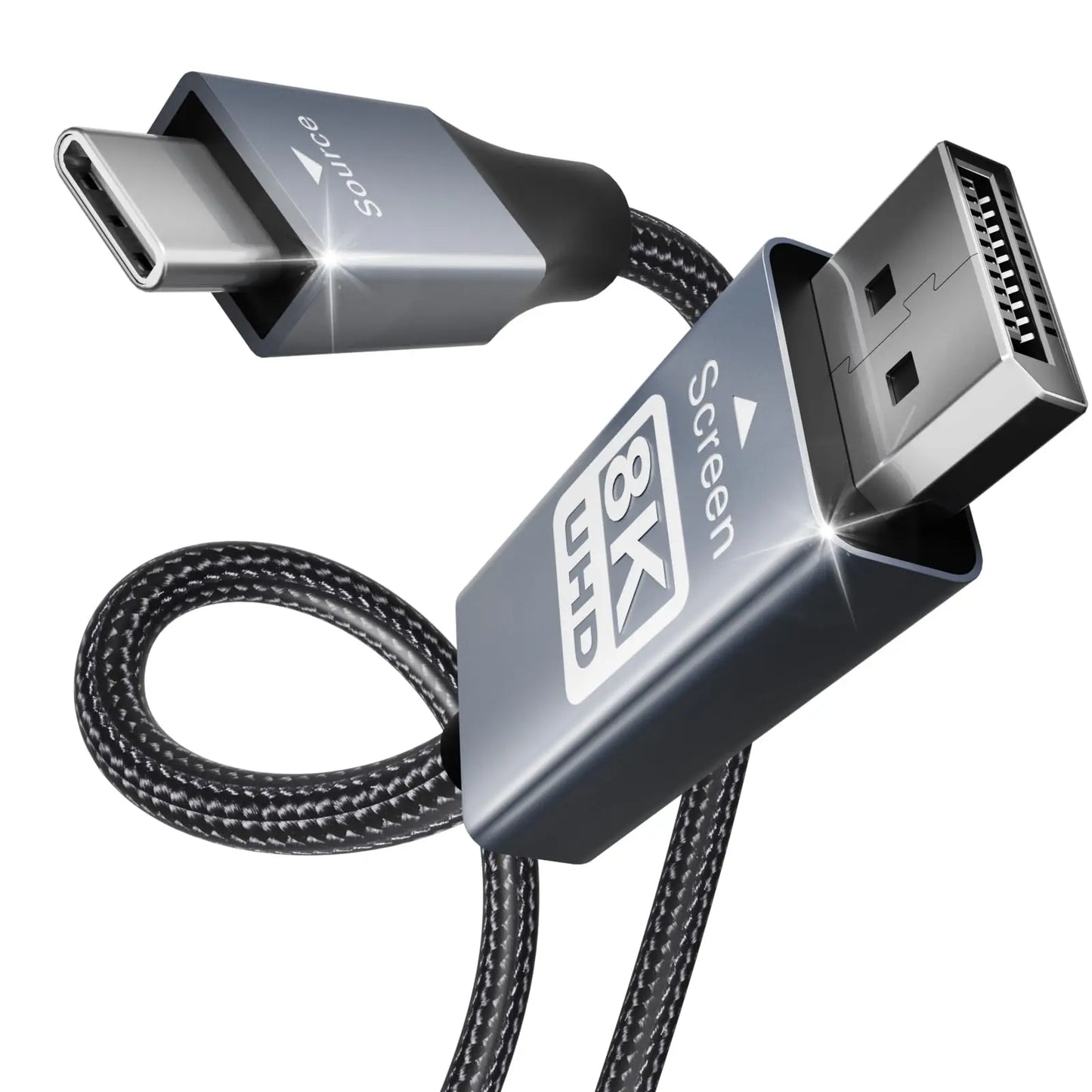 BENFEI Cable USB C a DisplayPort 1.8M (8K@60Hz, 4K@144Hz), Cable USB C a DP [Compatible con Thunderbolt 3/4] con iPhone 15 Pro/Max, MacBook Pro/Air 2023, iPad Pro, iMac, S23, XPS 17 BENFEI