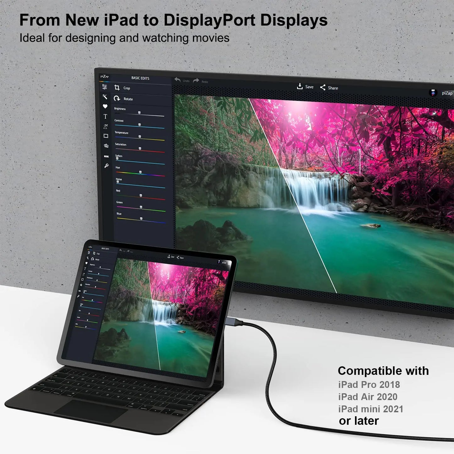 BENFEI Cable USB C a DisplayPort 1.8M (8K@60Hz, 4K@144Hz), Cable USB C a DP [Compatible con Thunderbolt 3/4] con iPhone 15 Pro/Max, MacBook Pro/Air 2023, iPad Pro, iMac, S23, XPS 17 BENFEI