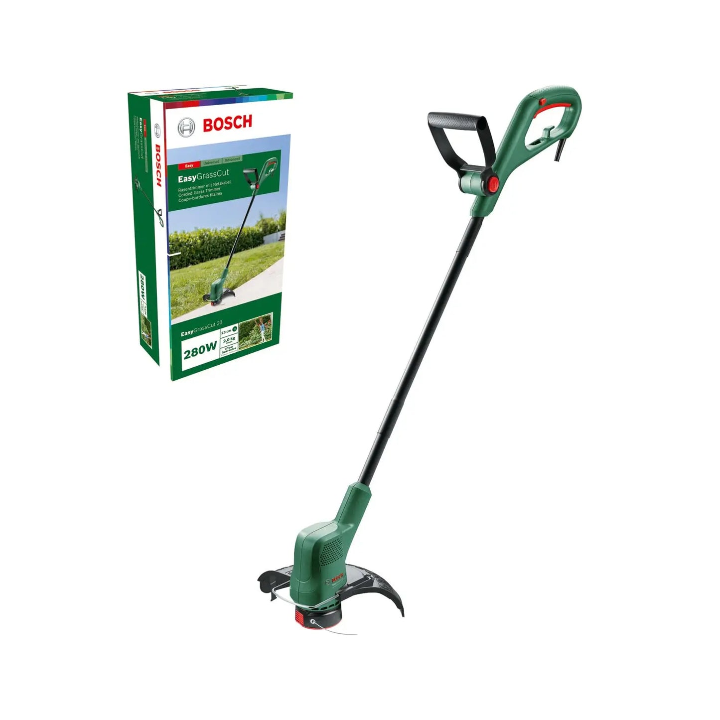 Bosch Home and Garden cortabordes eléctrico EasyGrassCut 23 (280 W, diámetro de corte de 23 cm, embalaje en caja) Bosch
