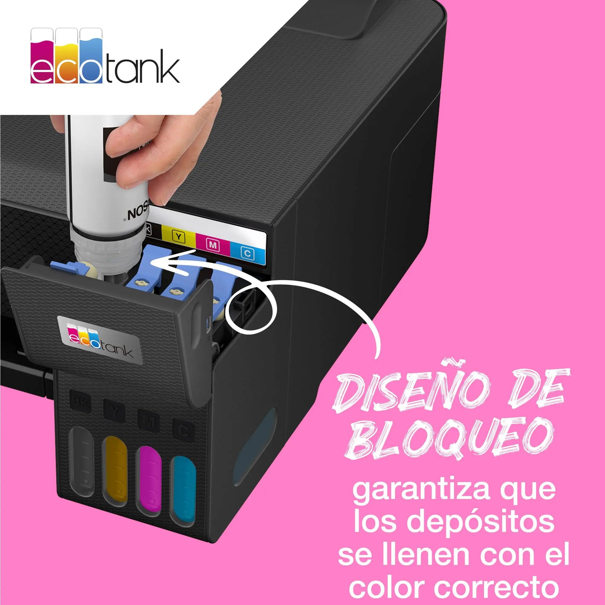 Botellas de tinta originales EcoTank de la serie 104 de Epson - Colores cian, magenta, amarillo y negro Epson