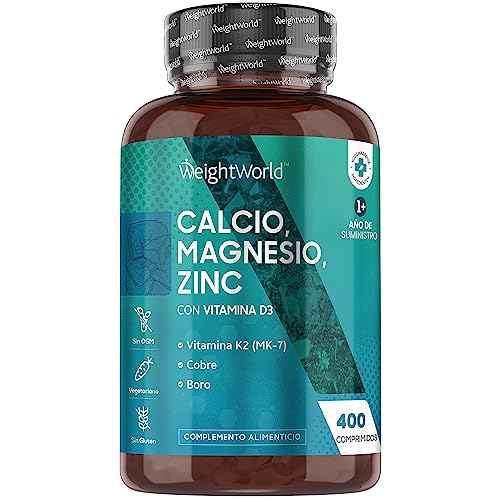 Calcio, Magnesio, Zinc y Vitamina D3, 400 Comprimidos Veganos (Más de 1 Año), Mantenimiento de Huesos, Sistema Inmunológico Drugstore WeightWorld Drugstore, minerales y suplementos, Vitaminas, WeightWorld SacrificioShop sacrificioshop.com {{ shop.shopifyCountryName }} {{ shop.shopifyProvince }} B08TCG2RH7 21.49 Calcio, Magnesio, Zinc y Vitamina D3, 400 Comprimidos Veganos (Más de 1 Año), Mantenimiento de Huesos, Sistema Inmunológico - Default Title