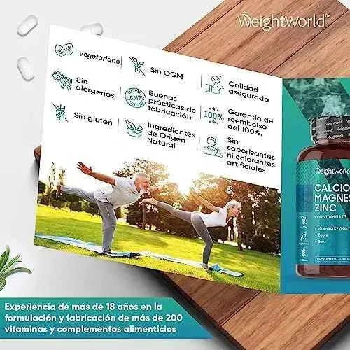 Calcio, Magnesio, Zinc y Vitamina D3, 400 Comprimidos Veganos (Más de 1 Año), Mantenimiento de Huesos, Sistema Inmunológico Drugstore WeightWorld Drugstore, minerales y suplementos, Vitaminas, WeightWorld SacrificioShop sacrificioshop.com {{ shop.shopifyCountryName }} {{ shop.shopifyProvince }} B08TCG2RH7 21.49 Calcio, Magnesio, Zinc y Vitamina D3, 400 Comprimidos Veganos (Más de 1 Año), Mantenimiento de Huesos, Sistema Inmunológico - Default Title