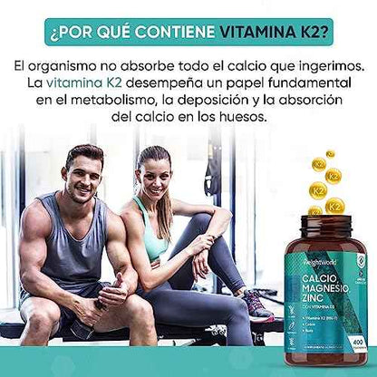 Calcio, Magnesio, Zinc y Vitamina D3, 400 Comprimidos Veganos (Más de 1 Año), Mantenimiento de Huesos, Sistema Inmunológico Drugstore WeightWorld Drugstore, minerales y suplementos, Vitaminas, WeightWorld SacrificioShop sacrificioshop.com {{ shop.shopifyCountryName }} {{ shop.shopifyProvince }} B08TCG2RH7 21.49 Calcio, Magnesio, Zinc y Vitamina D3, 400 Comprimidos Veganos (Más de 1 Año), Mantenimiento de Huesos, Sistema Inmunológico - Default Title