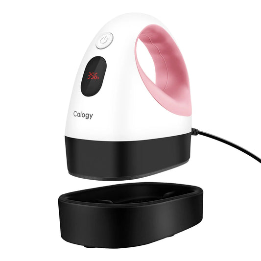 Calogy Mini Prensa De Calor, Impresora De Transferencia De Calor, Plancha Led Pequeña Y Portátil, Control De Temperatura, Base De Seguridad Aislada, Se Adapta A Manualidades, Gorras (Blanco Rosa) Calogy