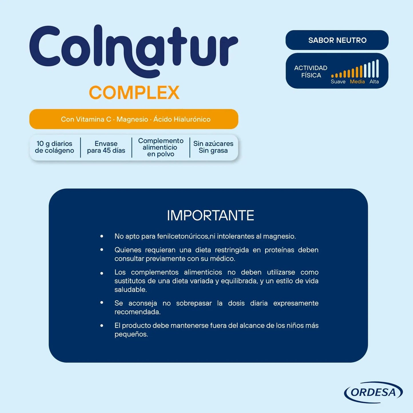 Colnatur Complex Neutro | 330g | Colágeno con Magnesio y Vitamina C para Músculos y Articulaciones Colnatur