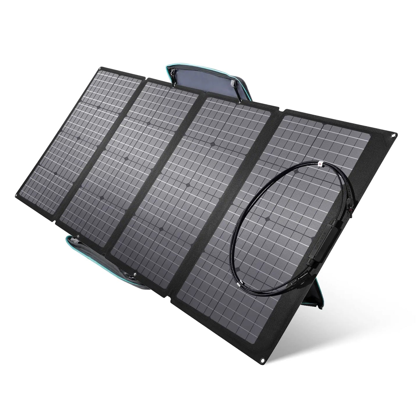 ECOFLOW Panel Solar Portátil 160W para Generador de Energía, Cargador Solar Plegable Fijable a Soporte Ajustable, Resistencia al Agua IP67 para Acampadas al Aire Libre, Autocaravanas EF ECOFLOW