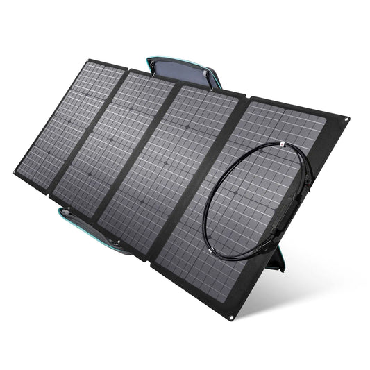 ECOFLOW Panel Solar Portátil 160W para Generador de Energía, Cargador Solar Plegable Fijable a Soporte Ajustable, Resistencia al Agua IP67 para Acampadas al Aire Libre, Autocaravanas EF ECOFLOW