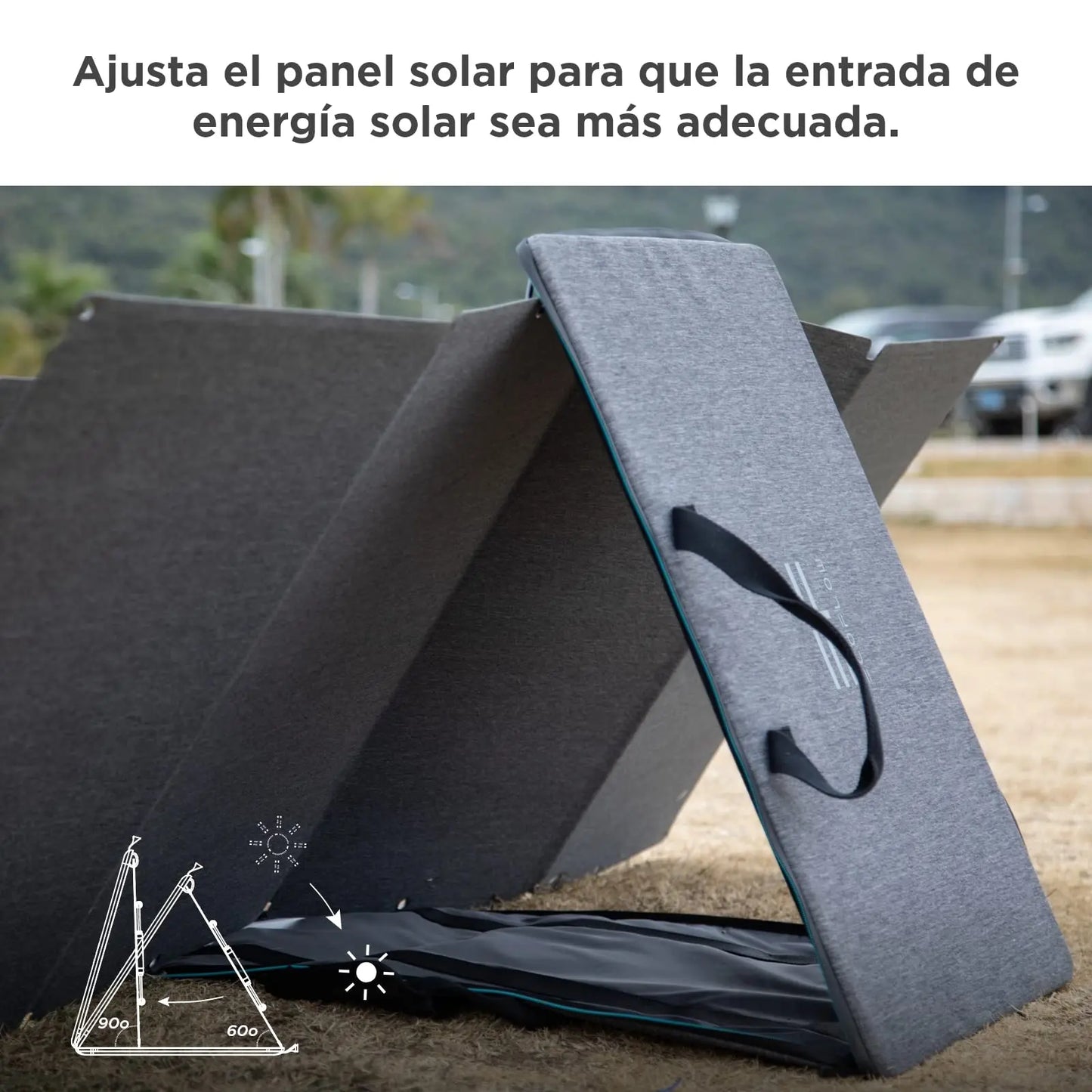 ECOFLOW Panel Solar Portátil 160W para Generador de Energía, Cargador Solar Plegable Fijable a Soporte Ajustable, Resistencia al Agua IP67 para Acampadas al Aire Libre, Autocaravanas EF ECOFLOW