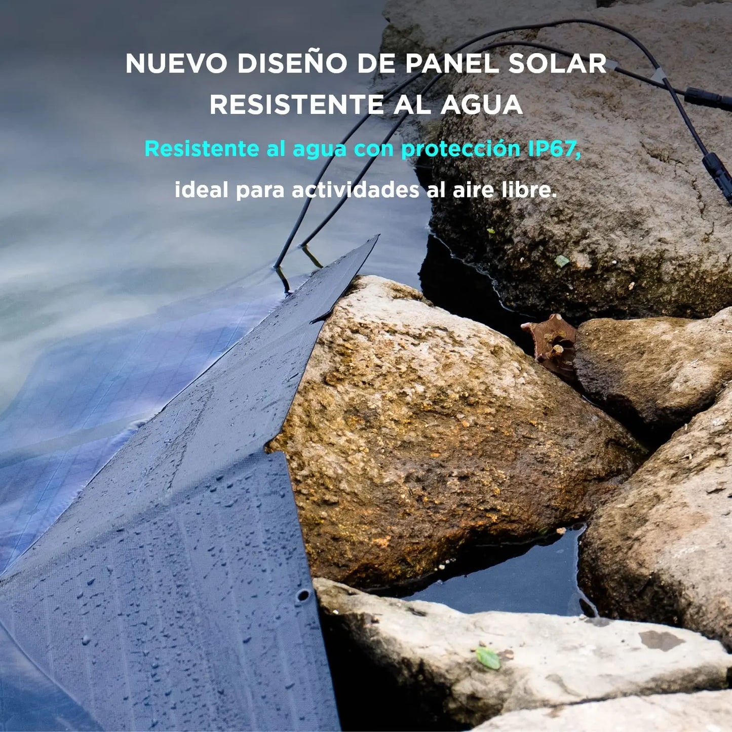 ECOFLOW Panel Solar Portátil 160W para Generador de Energía, Cargador Solar Plegable Fijable a Soporte Ajustable, Resistencia al Agua IP67 para Acampadas al Aire Libre, Autocaravanas EF ECOFLOW