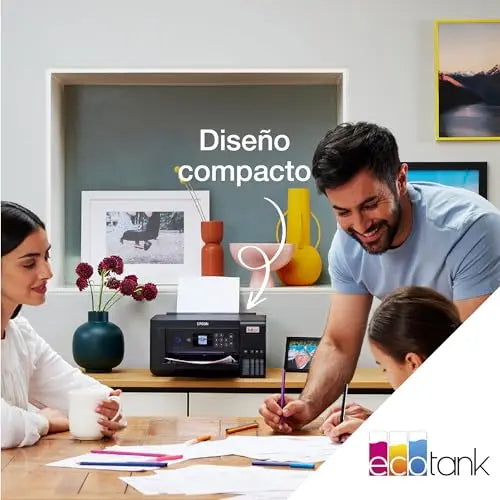 Epson EcoTank ET-2850, Impresora Wifi A4 Multifunción , Impresión Doble Cara Automática (Dúplex) y Pantalla LCD, 3en1: Impresión, Copiadora, Escáner, Mobile Printing, Color Negro Epson