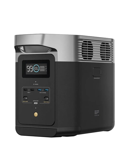Estación de Energía Portátil EcoFlow DELTA 2 con capacidad ampliable de 1 a 3 kWh, batería LFP, carga rápida, uso como generador solar para alimentación de reserva en casa, camping y autocaravanas EF ECOFLOW