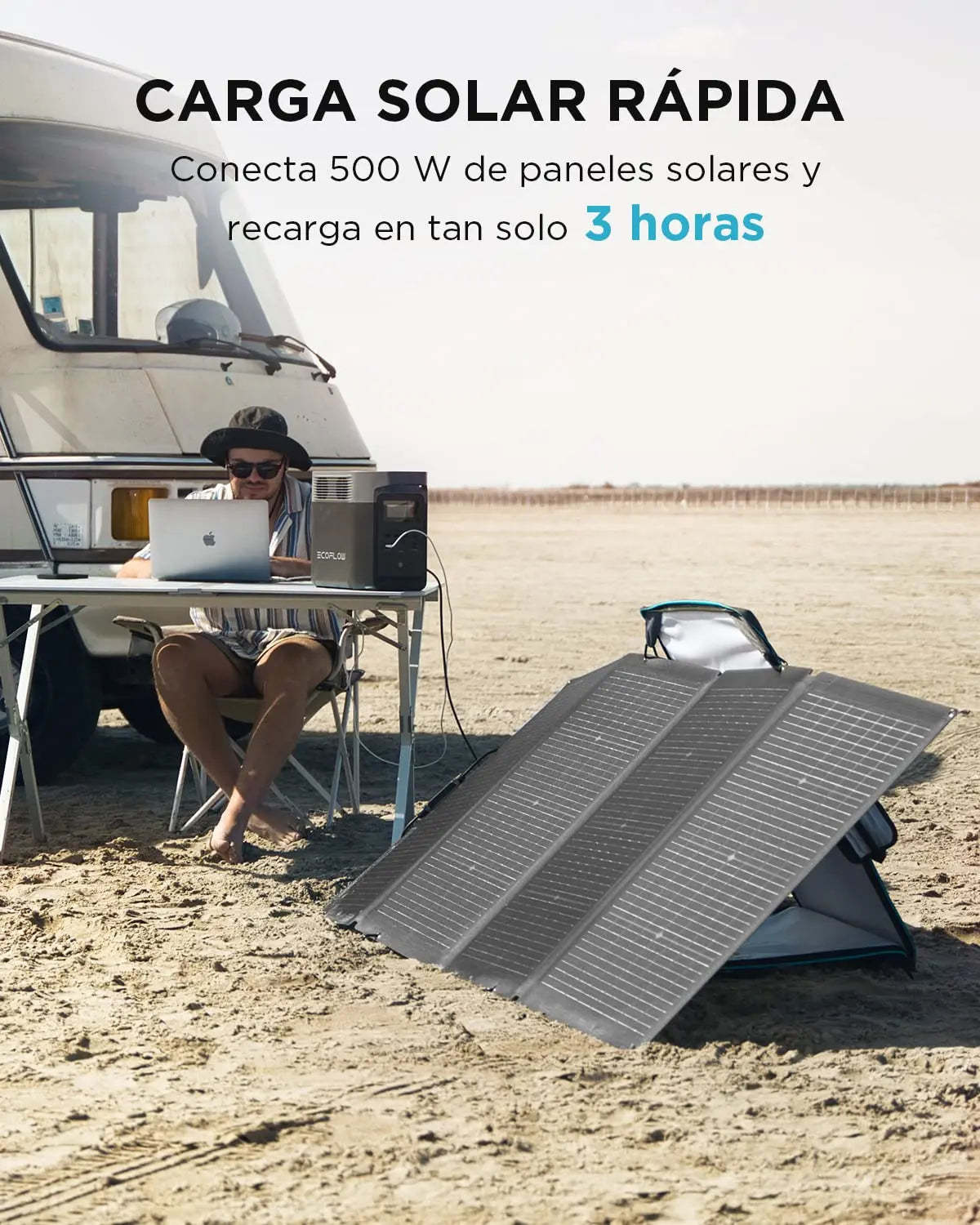 Estación de Energía Portátil EcoFlow DELTA 2 con capacidad ampliable de 1 a 3 kWh, batería LFP, carga rápida, uso como generador solar para alimentación de reserva en casa, camping y autocaravanas EF ECOFLOW