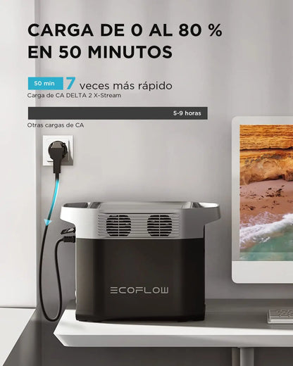 Estación de Energía Portátil EcoFlow DELTA 2 con capacidad ampliable de 1 a 3 kWh, batería LFP, carga rápida, uso como generador solar para alimentación de reserva en casa, camping y autocaravanas EF ECOFLOW