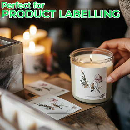 Evergreen Goods - 20 hojas vinilo blanco brillante A4 | Imprimible inyección de tinta impermeable | Crea tus propias pegatinas - Etiquetas autoadhesivas para productos | PVC adhesivo EVG