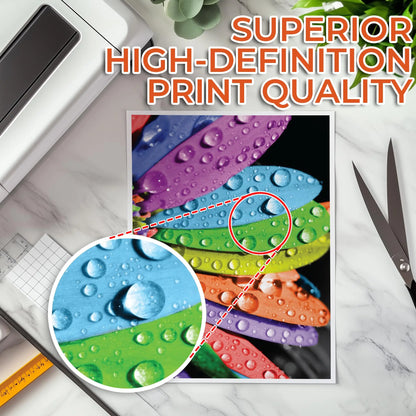 Evergreen Goods - 20 hojas vinilo blanco brillante A4 | Imprimible inyección de tinta impermeable | Crea tus propias pegatinas - Etiquetas autoadhesivas para productos | PVC adhesivo EVG