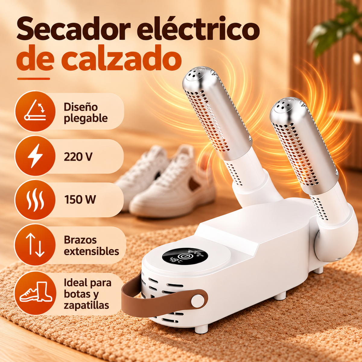 Secador Eléctrico de Calzado Plegable 220V | Botas y Zapatillas