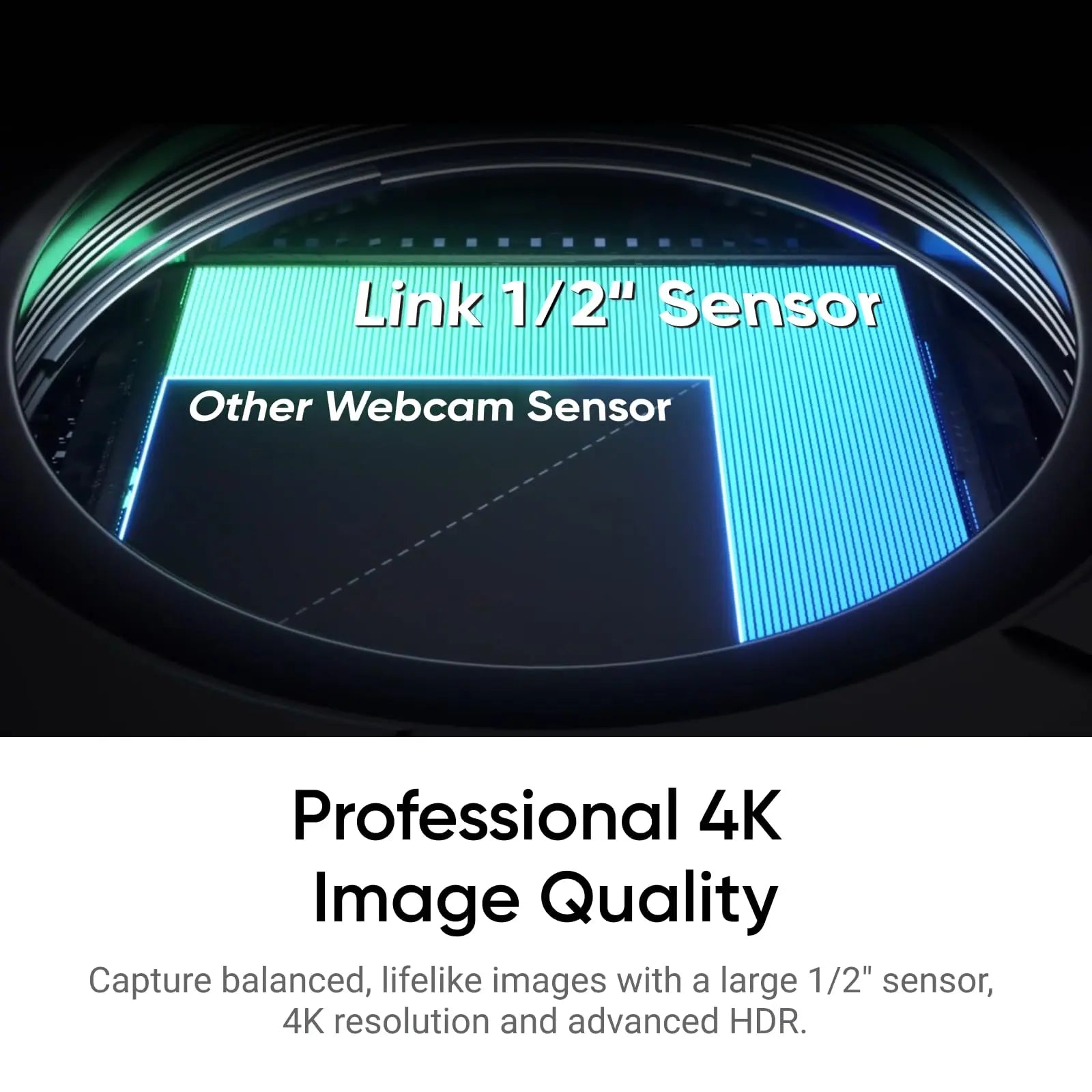 Insta360 Link 2 Paquete Estándar - Webcam 4K PTZ PC/Mac, Sensor 1/2", Seguimiento IA, HDR, cancelación de Ruido por IA, Control por Gestos para Streaming, videollamadas, Gaming, Funciona con Zoom Insta360