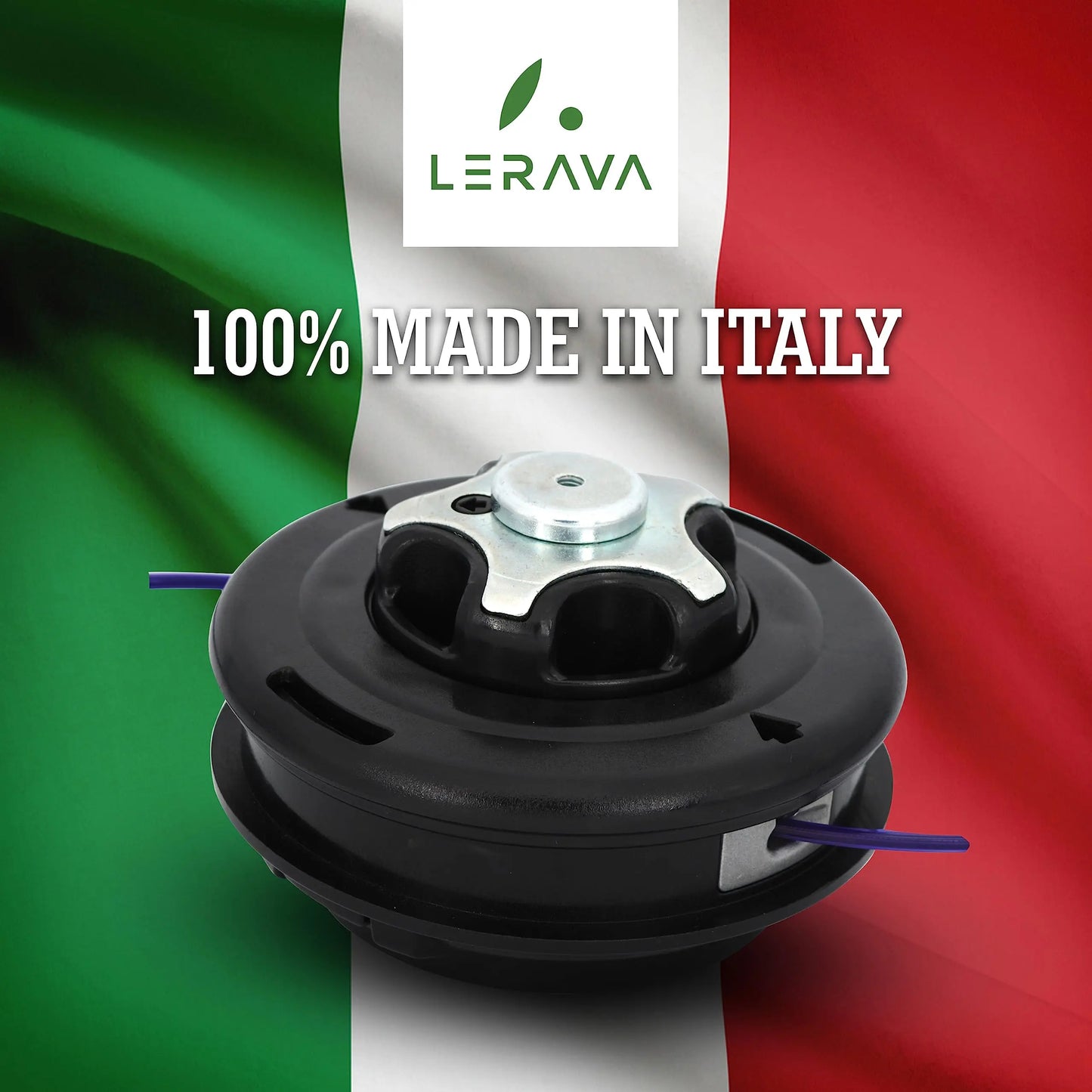 LERAVA® Cabezal desbrozadora Universal - M10x1,25 - Tap & Go - Cabezal desbrozador con pomo de Acero Robusto - Innovador Carrete ergonómico - Compatible con Diferentes Marcas - 100% Made in Italy LERAVA