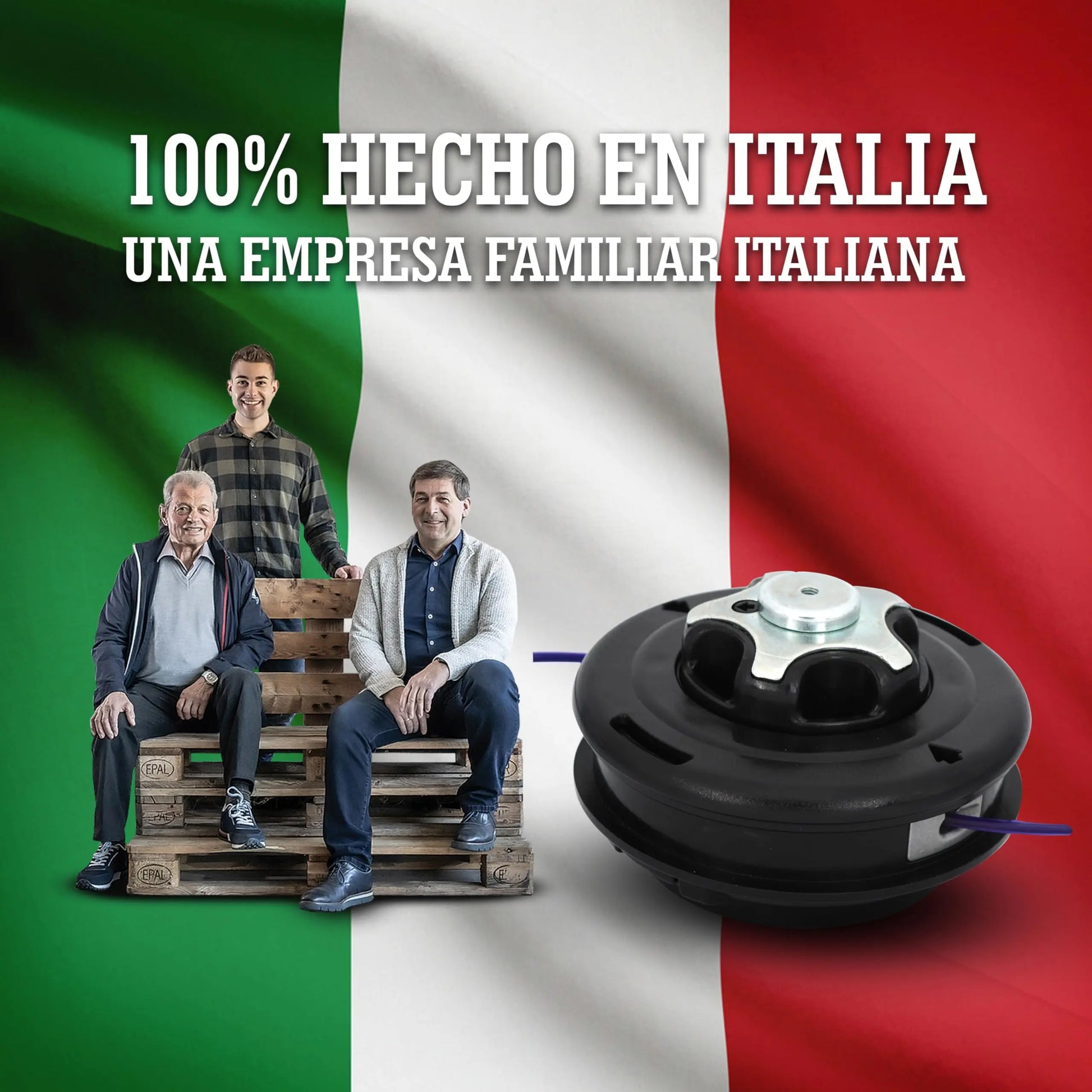 LERAVA® Cabezal desbrozadora Universal - M10x1,25 - Tap & Go - Cabezal desbrozador con pomo de Acero Robusto - Innovador Carrete ergonómico - Compatible con Diferentes Marcas - 100% Made in Italy LERAVA