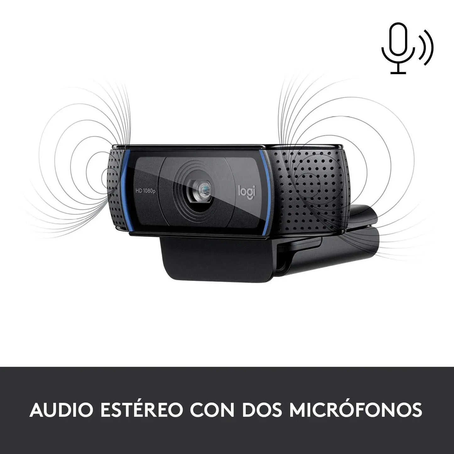 Logitech C920 HD Pro Webcam,Videoconferencias1080p/30 fps,Sonido Estéreo,Corrección de Iluminación HD,Skype/Hangouts/FaceTime, PC/Mac/Android/Chromebook, Funcionan con Teams, Google Meet, Zoom-Negro Logitech