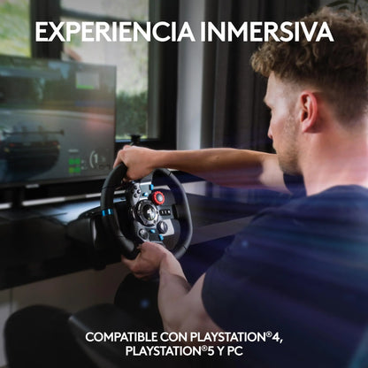 Logitech G29, Driving Force Volante de Carreras y Pedales, Force Feedback, Aluminio Anodizado, Palancas de Cambio, Enchufe Eu, Ps4/Ps3/Pc/Mac, USB 2.0/Alámbrico, PS4, PS3, Window 10.81, Windows 8, Windows 7, Mac OS 10.10+, Negro Logitech G