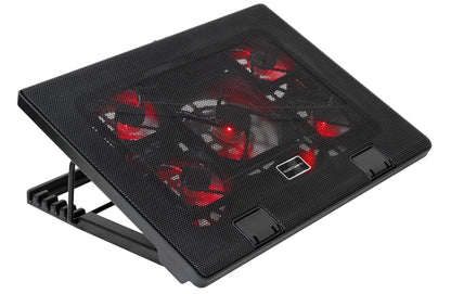 Mars Gaming MNBC2, Base PC, 5 Ventiladores, LED Roja, 2 x USB 2.0, 17.35", Negro Mars Gaming