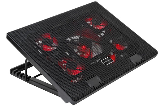 Mars Gaming MNBC2, Base PC, 5 Ventiladores, LED Roja, 2 x USB 2.0, 17.35", Negro Mars Gaming