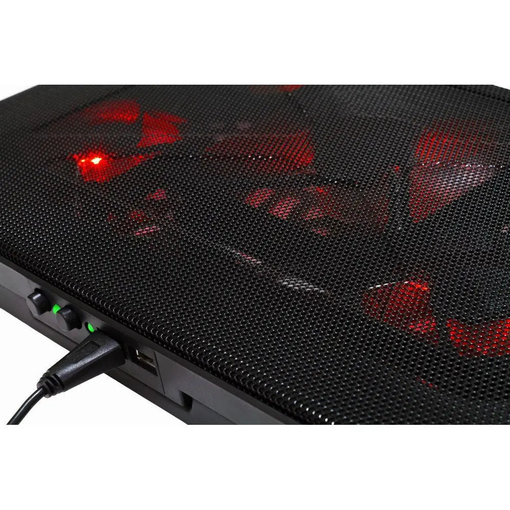 Mars Gaming MNBC2, Base PC, 5 Ventiladores, LED Roja, 2 x USB 2.0, 17.35", Negro Mars Gaming