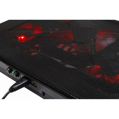 Mars Gaming MNBC2, Base PC, 5 Ventiladores, LED Roja, 2 x USB 2.0, 17.35", Negro Mars Gaming