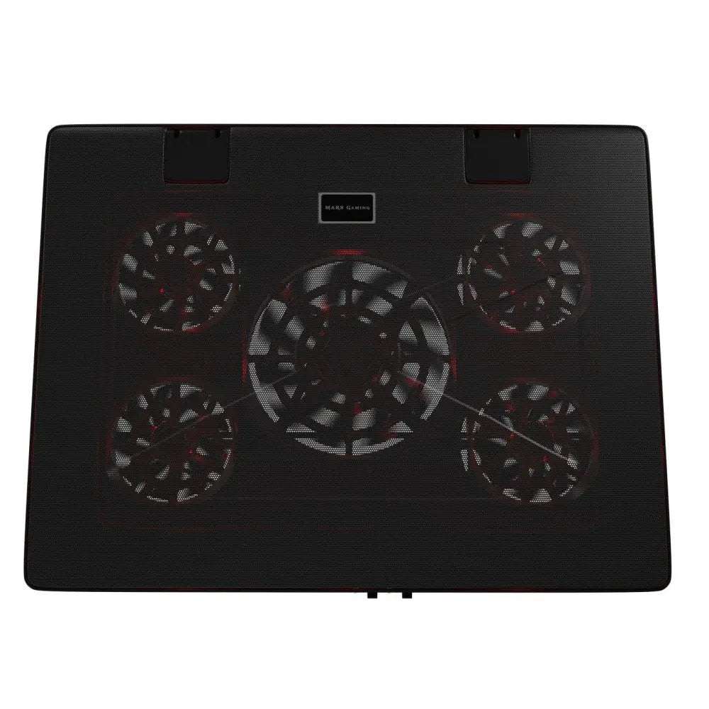 Mars Gaming MNBC2, Base PC, 5 Ventiladores, LED Roja, 2 x USB 2.0, 17.35", Negro Mars Gaming