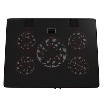 Mars Gaming MNBC2, Base PC, 5 Ventiladores, LED Roja, 2 x USB 2.0, 17.35", Negro Mars Gaming