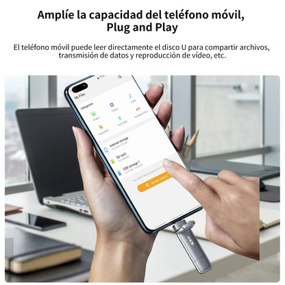 SSK SSD Pendrive 256 GB ，Memoria USB Flash hasta 550 MB/s ，Dual Drive usb3.2 Gen 2 Tipo c + a OTG Metal Pen Drive，Disco Duro Externo SSD para Smartphones Android, Pc, Tabletas ，Macs SSK