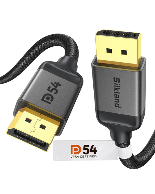 Silkland 16K Cable DisplayPort 2.1[Certificado VESA], 4K@240Hz/165Hz/144Hz, 8K@165Hz, 2K@360Hz, 54Gbps Cable DP 2M Compatible con FreeSync,ç - SacrificioShop