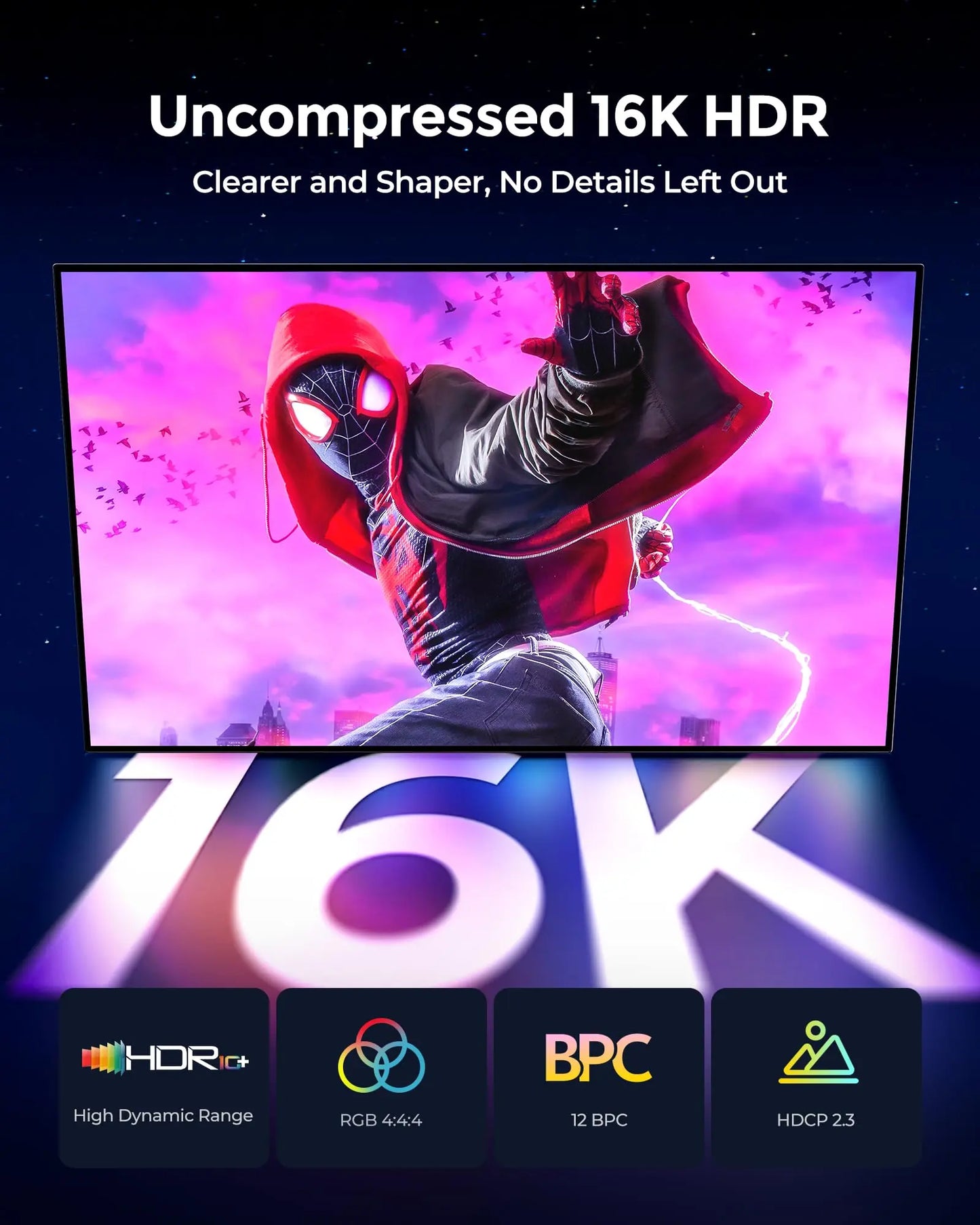 Silkland 16K Cable DisplayPort 2.1[Certificado VESA], 4K@240Hz/165Hz/144Hz, 8K@165Hz, 2K@360Hz, 54Gbps Cable DP 2M Compatible con FreeSync,ç - SacrificioShop