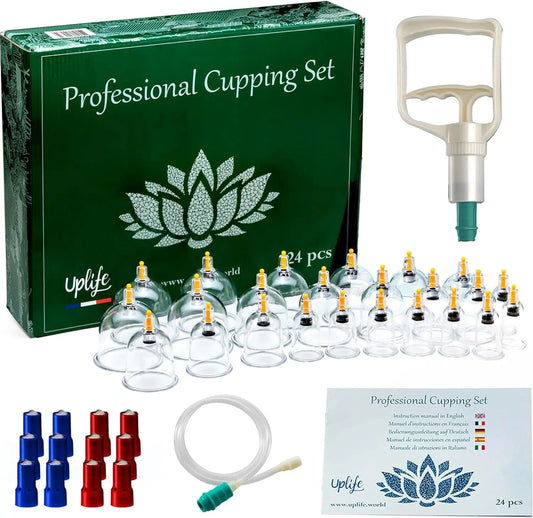 Uplife Set de 24 Ventosas Fisioterapia - Ventosa terapia con Imanes Terapéuticos Uplife