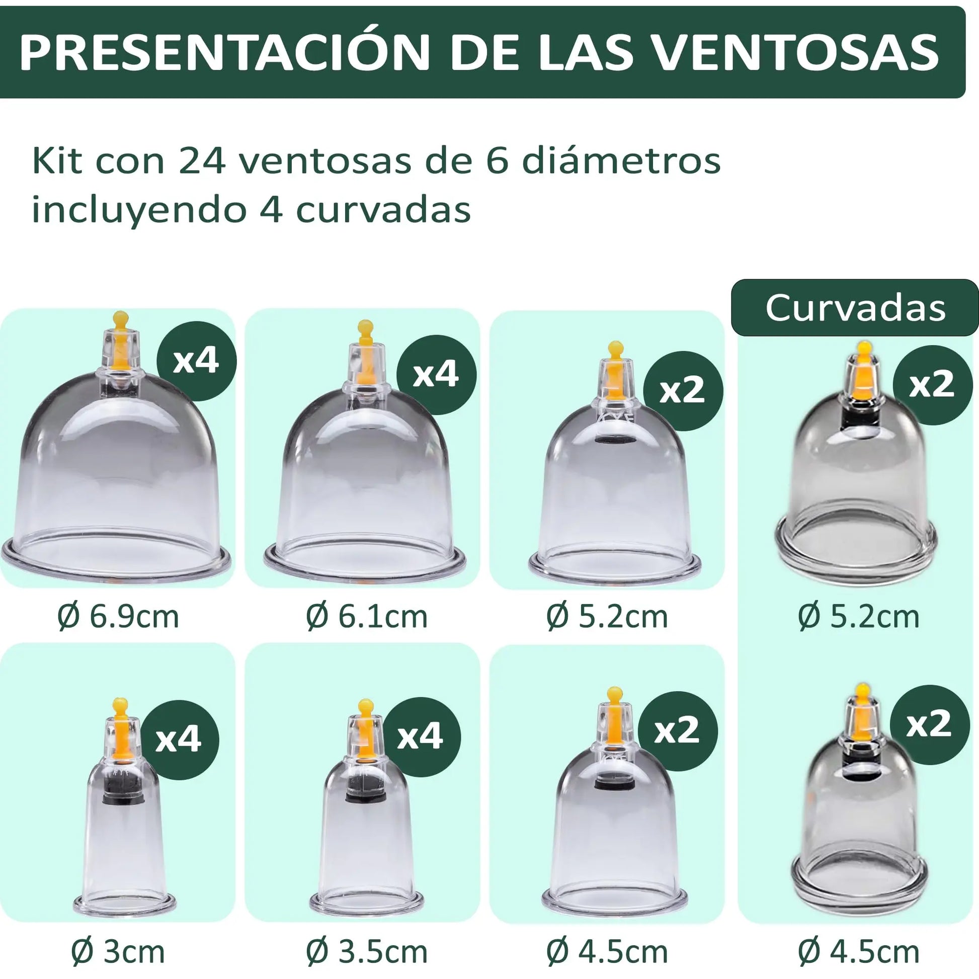 Uplife Set de 24 Ventosas Fisioterapia - Ventosa terapia con Imanes Terapéuticos Uplife