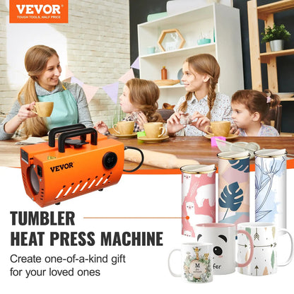 VEVOR Prensa Térmica para Tazas de 11-30 oz Prensa para Tazas Vasos 620 W Máquina de Impresión de Transferencia 23,5 x 11,5 x 1 cm con Guantes Resistentes al Calor y Cinta DIY Tazas de Cerámica Vasos VEVOR
