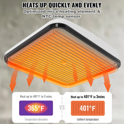 VEVOR Prensa de Calor Portátil 30 x 25 cm para Camisetas de Bricolaje Máquina de Prensa de Calor 750W Prensa de Transferencia Temperatura 40-205 °C Prensa de Calor de Uso Doméstico Bricolaje VEVOR