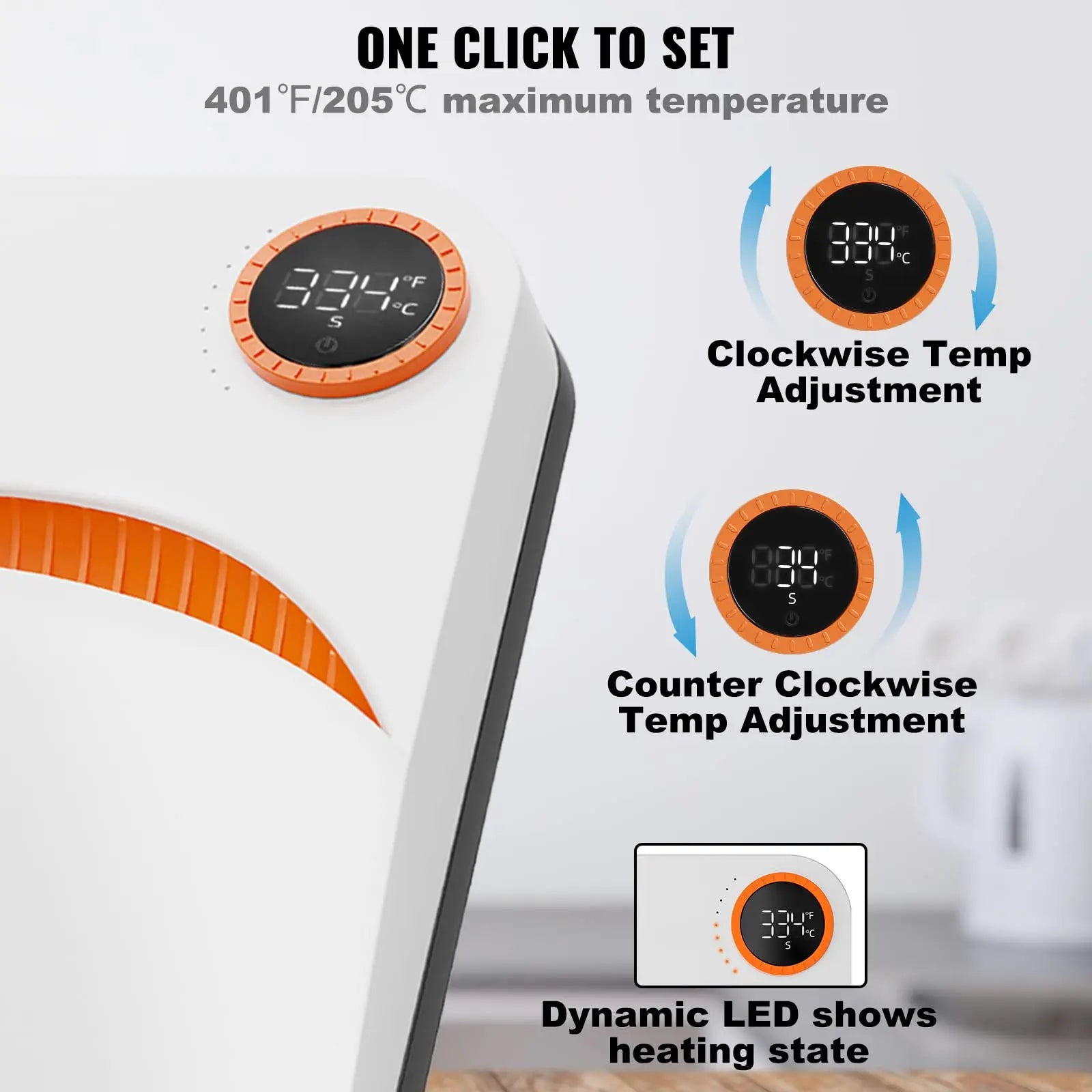 VEVOR Prensa de Calor Portátil 30 x 25 cm para Camisetas de Bricolaje Máquina de Prensa de Calor 750W Prensa de Transferencia Temperatura 40-205 °C Prensa de Calor de Uso Doméstico Bricolaje VEVOR